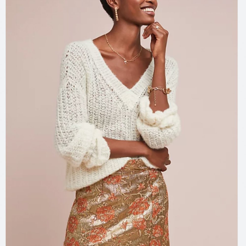 Anthropolgie Gold Brocade Skirt